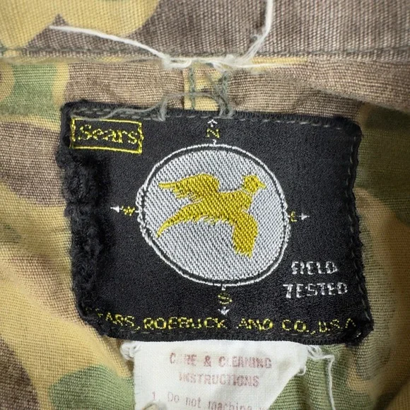 Vintage Sears Duck Camo Coveralls Mens M 1950s Field Tested Hunting USA - Picture 8 of 10